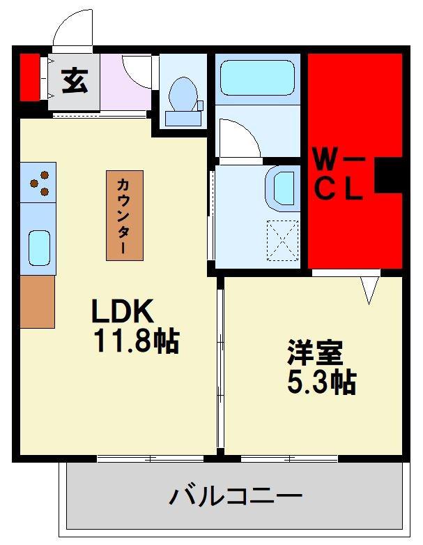シャーメゾンFIERTE(1LDK/1階)の間取り写真