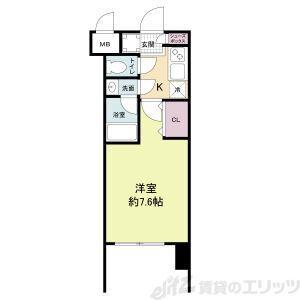 レジディア新大阪(1K/13階)の間取り写真