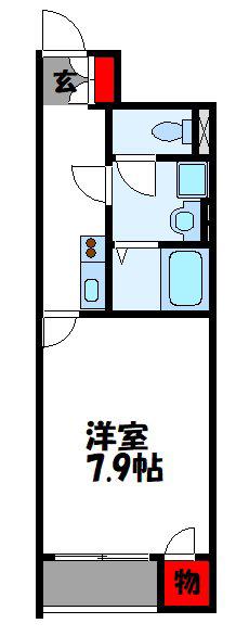 クレイノFLORA宇美(1K/1階)の間取り写真