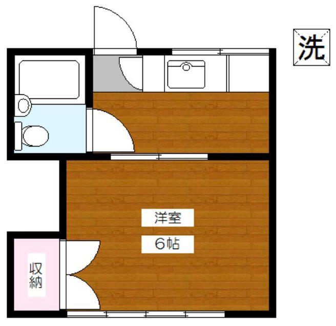 松林コーポ(1K/1階)の間取り写真