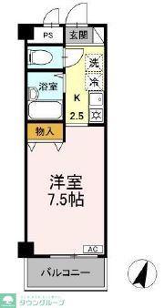 湘南ABSI(1K/2階)の間取り写真