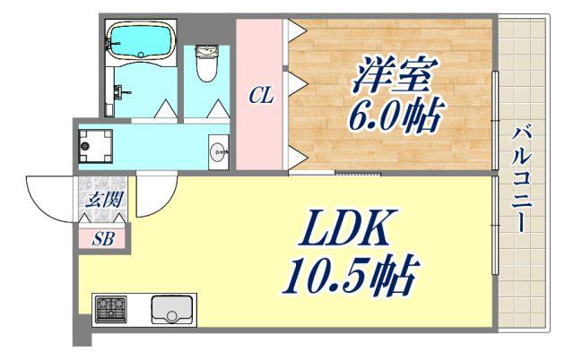 シェトア塚口第一(1LDK/1階)の間取り写真