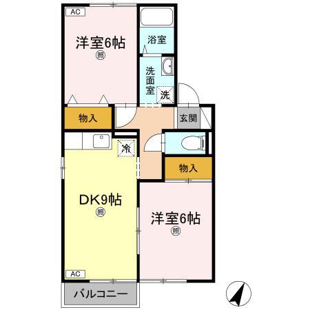 サニーコーポA(1LDK/1階)の間取り写真