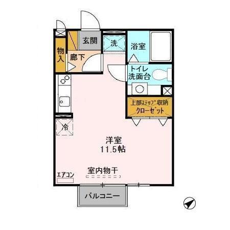 シャルマンIIABCD(ワンルーム/2階)の間取り写真