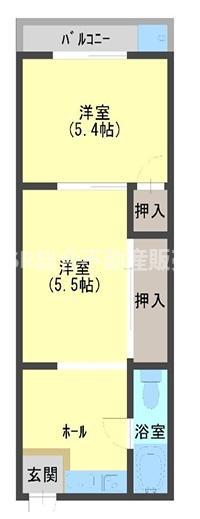 寿マンション(2K/3階)の間取り写真