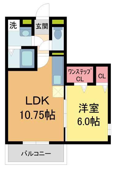 ベルビー宝塚(1LDK/1階)の間取り写真