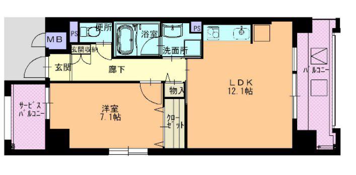 ヴェネチアプリモ(1LDK/10階)の間取り写真