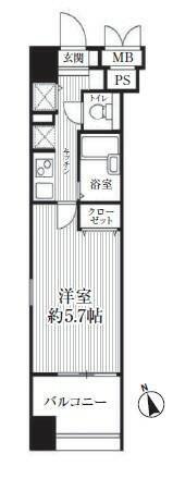 HF南麻布レジデンス(1K/8階)の間取り写真