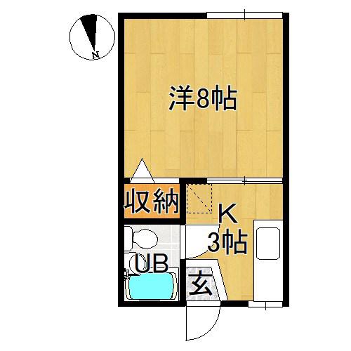 ハイツ北の国から(1K/2階)の間取り写真