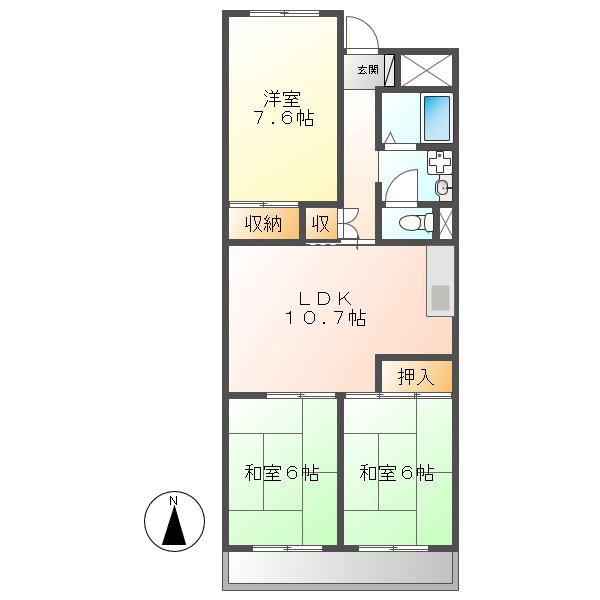 アーバンハイツ(3LDK/5階)の間取り写真