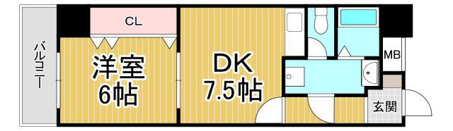 クロード・サン(1LDK/5階)の間取り写真