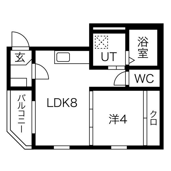 ラファン新栄(1LDK/3階)の間取り写真