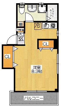CASA PICO(ワンルーム/3階)の間取り写真