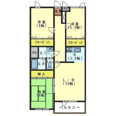コートJ(3LDK/2階)の間取り写真