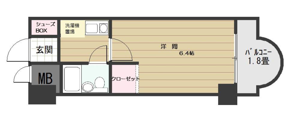 朝日プラザ西鹿児島910号(1K/9階)の間取り写真