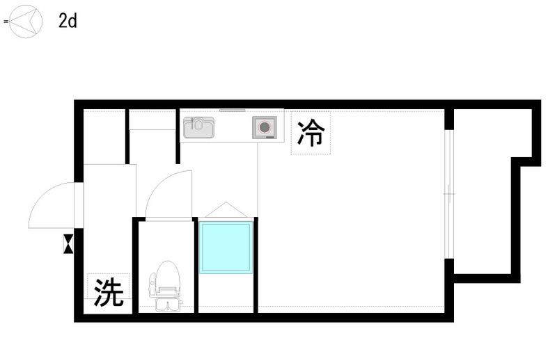 LEVANTE SAKAE イースト(ワンルーム/2階)の間取り写真