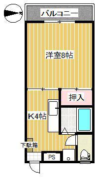 オアシス光(1K/1階)の間取り写真