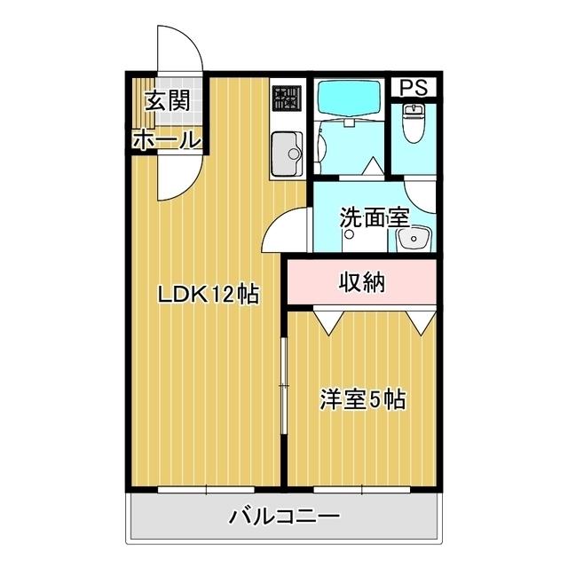 シャルマン・樋口(1LDK/1階)の間取り写真