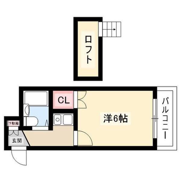 レオパレス21中村公園第3(1SK/1階)の間取り写真