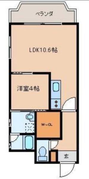 SOLARE(1LDK/3階)の間取り写真