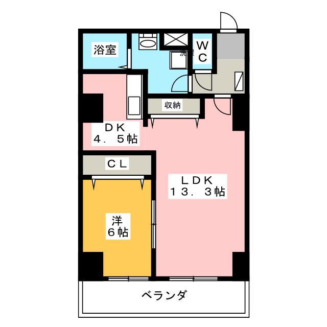 REGALO常盤(1LDK/4階)の間取り写真