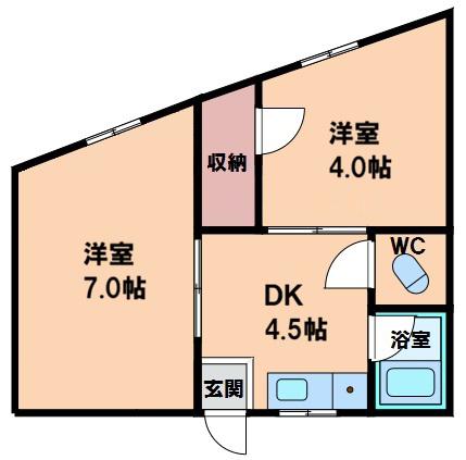 マミーハイツ(2DK/3階)の間取り写真