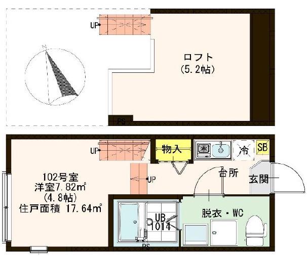 ヒルブリーズ松戸(ワンルーム/1階)の間取り写真