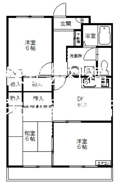 コンフォート22(3DK/3階)の間取り写真