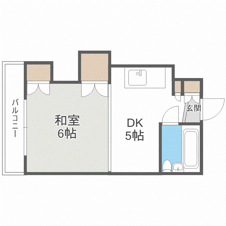 サンセットハイツ平岸(1DK/3階)の間取り写真