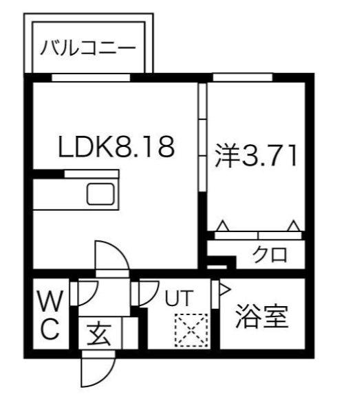 キーワイド(1LDK/3階)の間取り写真