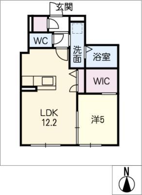 プライムローズ名西(1LDK/1階)の間取り写真