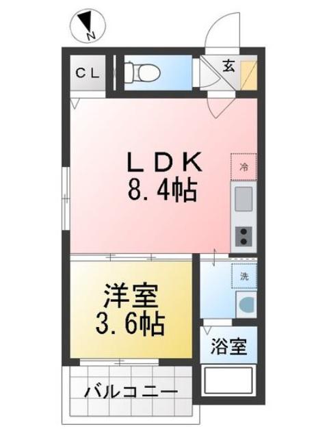 地下鉄鶴舞線 川名駅 徒歩3分 3階建 築1年(1LDK/2階)の間取り写真