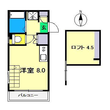 エトワール鴨部II(ワンルーム/4階)の間取り写真