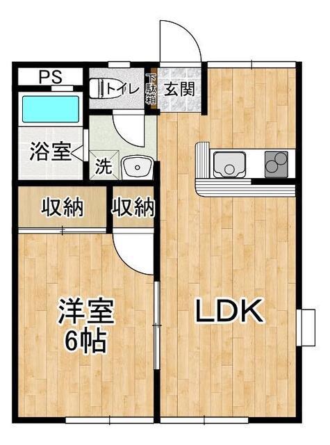 ライムライト(1LDK/1階)の間取り写真