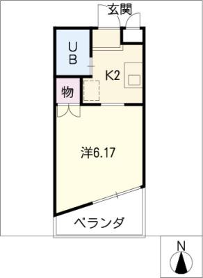 ピア向が丘(1K/3階)の間取り写真
