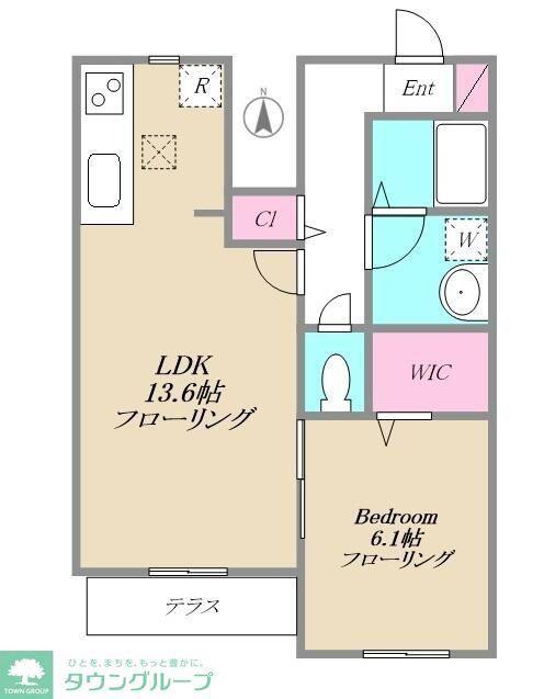 T・S ETERNA(1LDK/1階)の間取り写真