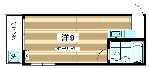 貸マンション 1R 中馬込2丁目(ワンルーム/2階)の間取り写真
