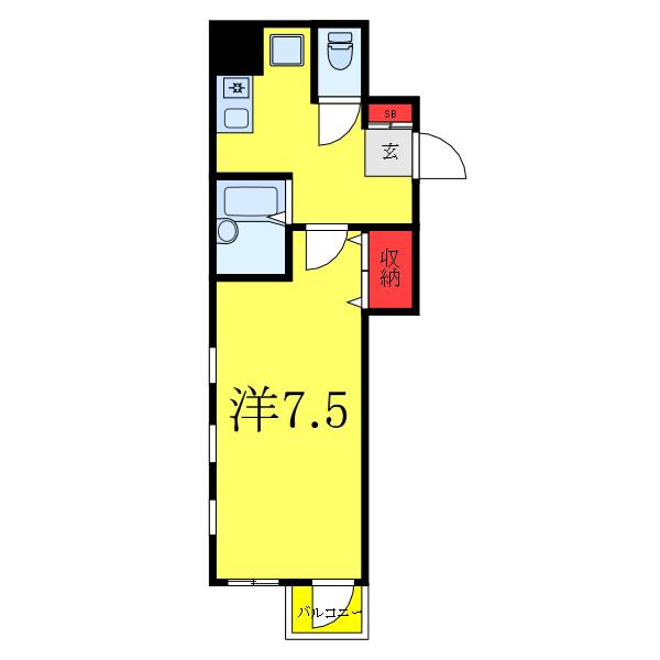 キャトルセゾン2(1K/2階)の間取り写真