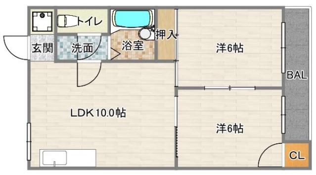 LUMIERE住吉ノース(2LDK/1階)の間取り写真