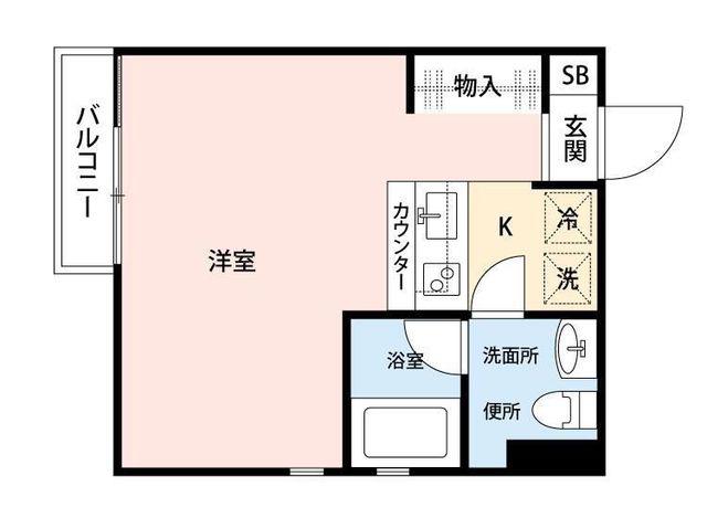 リベルラ港南中央(ワンルーム/4階)の間取り写真