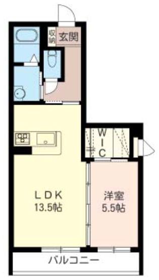 VIPコート(1LDK/2階)の間取り写真