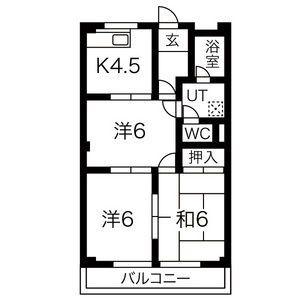 ロイヤル美浜(3DK/1階)の間取り写真