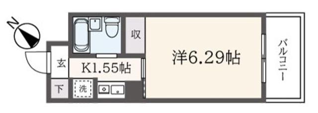 パレス登戸(1K/3階)の間取り写真