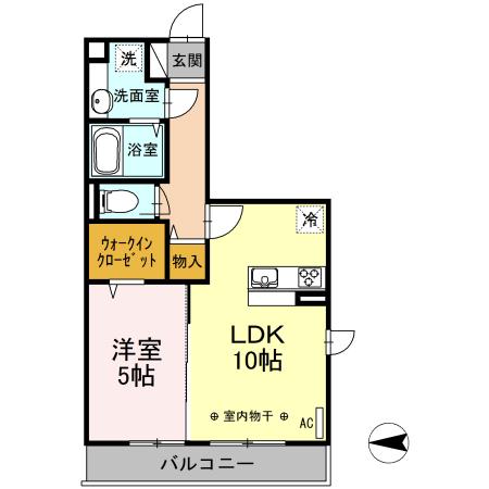 ティーディー西ノ前(1LDK/3階)の間取り写真