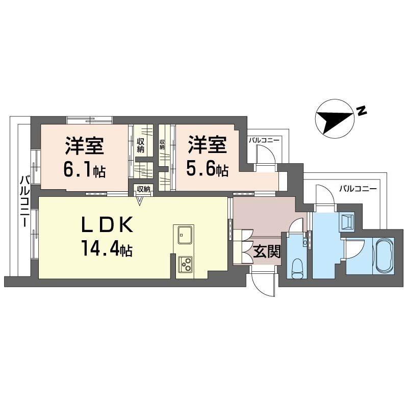 ベルシエル(2LDK/3階)の間取り写真