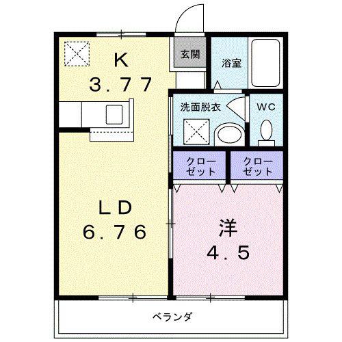 コーポ・ドリーム(1LDK/2階)の間取り写真