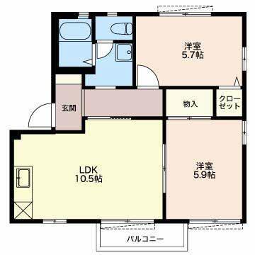 フォーレス(2LDK/2階)の間取り写真