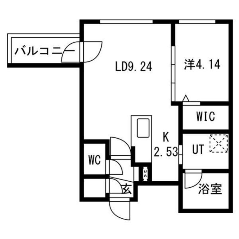CIEL幌平橋(1LDK/3階)の間取り写真