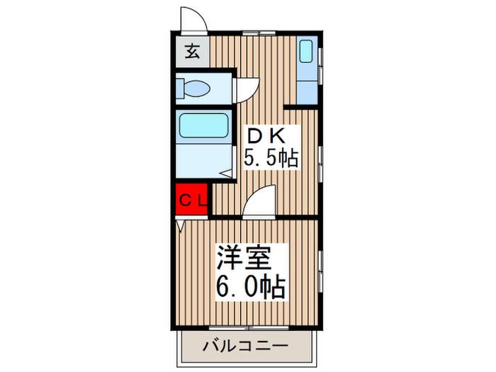 コーポFY(1DK/2階)の間取り写真