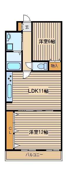 ヤマシタビル(2LDK/3階)の間取り写真